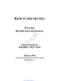 Tài liệu giảng dạy Kinh tế môi trường