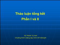 Thảo luận tổng kết Phần I và II - Chương trình Giảng dạy Kinh tế Fulbright