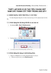 Thiết lập đơn vị và tạo tiêu chuẩn Việt Nam cho thanh cốt thép trong ASD 2011