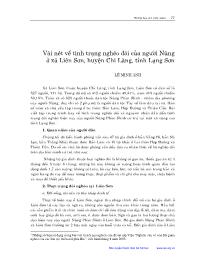 Vài nét về tình trạng nghèo đói của người Nùng ở xã Liên Sơn, huyện Chi Lăng, tỉnh Lạng Sơn