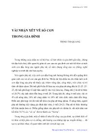 Vài nhận xét về số con trong gia đình