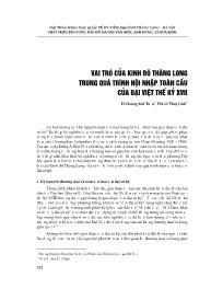 Vai trò của kinh đô Thăng Long trong quá trình hội nhập toàn cầu của Đại Việt thế kỷ XVII