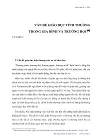 Vấn đề giáo dục tình thương trong gia đình và trường học