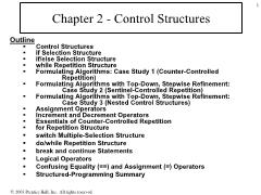 Bài giảng C++ - Chapter 2 Control Structures