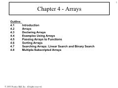 Bài giảng C++ - Chapter 4 Arrays
