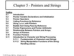 Bài giảng C++ - Chapter 5 - Pointers and Strings