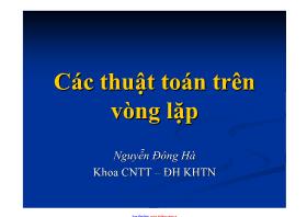 Bài giảng Các thuật toán trên vòng lặp