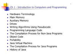 Bài giảng Chapter 1 - Introduction to Computers and Programming