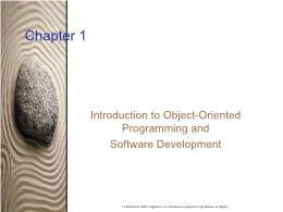 Bài giảng Chapter 1: Introduction to Object-Oriented Programming and Software Development