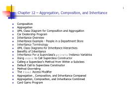 Bài giảng Chapter 12 – Aggregation, Composition, and Inheritance