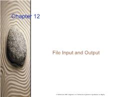 Bài giảng Chapter 12: File Input and Output