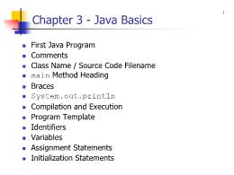 Bài giảng Chapter 3 - Java Basics