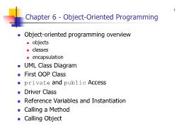 Bài giảng Chapter 6 - Object-Oriented Programming