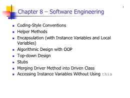 Bài giảng Chapter 8 – Software Engineering