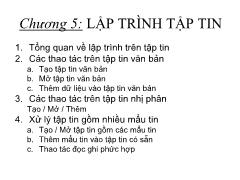 Bài giảng Chương 5: Lập trình tập tin