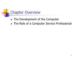 Bài giảng Computer - Chapter 01