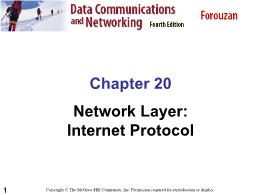 Bài giảng Data Communications and Networking - Chapter 20 Network Layer: Internet Protocol