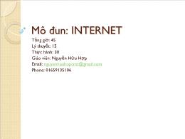 Bài giảng Internet - Bài mở đầu: Tổng quan về Internet