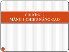 Bài giảng Lập trình C - Chương 3: Mảng 1 chiều nâng cao