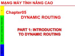 Bài giảng Mạng máy tính nâng cao - Chapter 05: Dynamic Routing