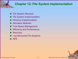 Bài giảng Operating System Concepts - Chapter 12: File System Implementation