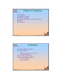 Bài giảng Operating System Concepts - Chapter 13: I/O Systems