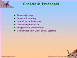 Bài giảng Operating System Concepts - Chapter 4: Processes