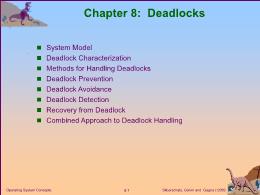 Bài giảng Operating System Concepts - Chapter 8: Deadlocks