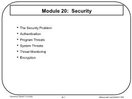 Bài giảng Operating System Concepts - Module 20: Security
