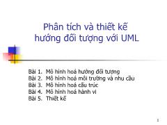 Bài giảng Phân tích và thiết kế hướng đối tượng với UML - Bài 1: Mô hình hoá hướng đối tượng