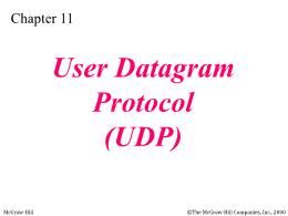 Bài giảng TCP/IP - Chapter 11: User Datagram Protocol (UDP)