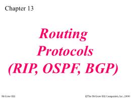Bài giảng TCP/IP - Chapter 13: Routing Protocols (RIP, OSPF, BGP)