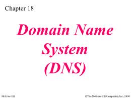 Bài giảng TCP/IP - Chapter 18: Domain Name System (DNS)