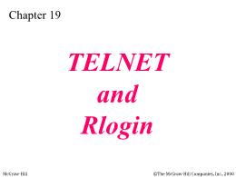 Bài giảng TCP/IP - Chapter 19: TELNET and Rlogin