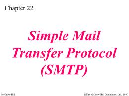 Bài giảng TCP/IP - Chapter 22: Simple Mail Transfer Protocol (SMTP)