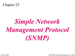 Bài giảng TCP/IP - Chapter 23: Simple Network Management Protocol (SNMP)