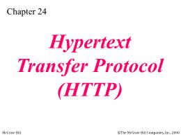 Bài giảng TCP/IP - Chapter 24: Hypertext Transfer Protocol (HTTP)