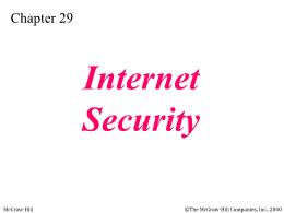 Bài giảng TCP/IP - Chapter 29: Internet Security