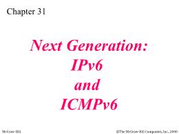 Bài giảng TCP/IP - Chapter 31: Next Generation: IPv6 and ICMPv6