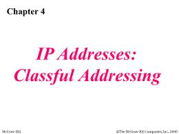 Bài giảng TCP/IP - Chapter 4: IP Addresses: Classful Addressing