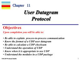Bài giảng TCP/IP Protocol Suite - Chapter 11: User Datagram Protocol
