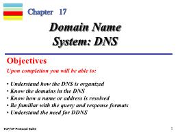 Bài giảng TCP/IP Protocol Suite - Chapter 17: Domain Name System: DNS