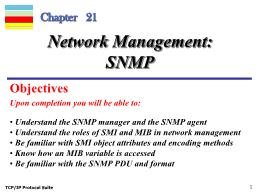 Bài giảng TCP/IP Protocol Suite - Chapter 21: Network Management: SNMP