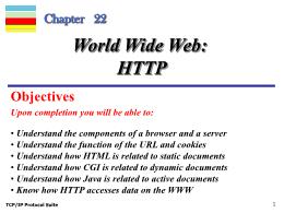 Bài giảng TCP/IP Protocol Suite - Chapter 22: World Wide Web: HTTP