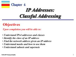 Bài giảng TCP/IP Protocol Suite - Chapter 4: IP Addresses: Classful Addressing