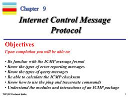 Bài giảng TCP/IP Protocol Suite - Chapter 9: Internet Control Message Protocol
