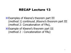 Bài giảng Theory Of Automata - Lecture 14