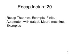 Bài giảng Theory Of Automata - Lecture 21