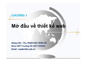 Bài giảng Thiết kế web - Ths. Phạm Đào Minh Vũ