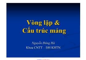 Bài giảng Vòng lặp & Cấu trúc mảng